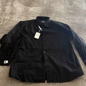 Eterna Classic Black Dress Shirt